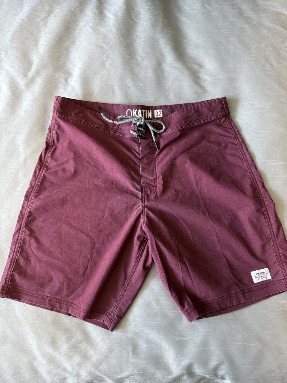 Katin Men's Maroon Board Shorts with Gray Drawstring